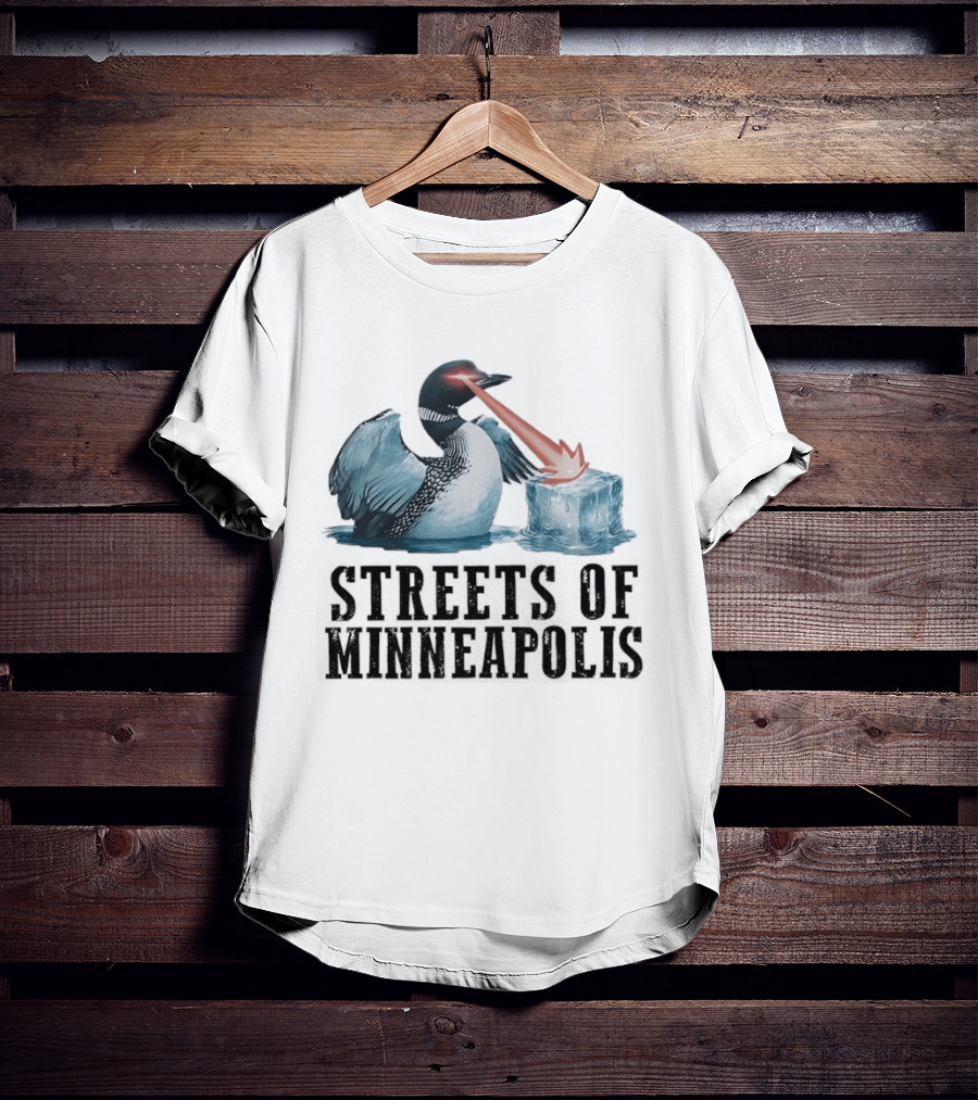 Loon Laser Eyes Melting Ice Streets Of Minneapolis T-Shirt