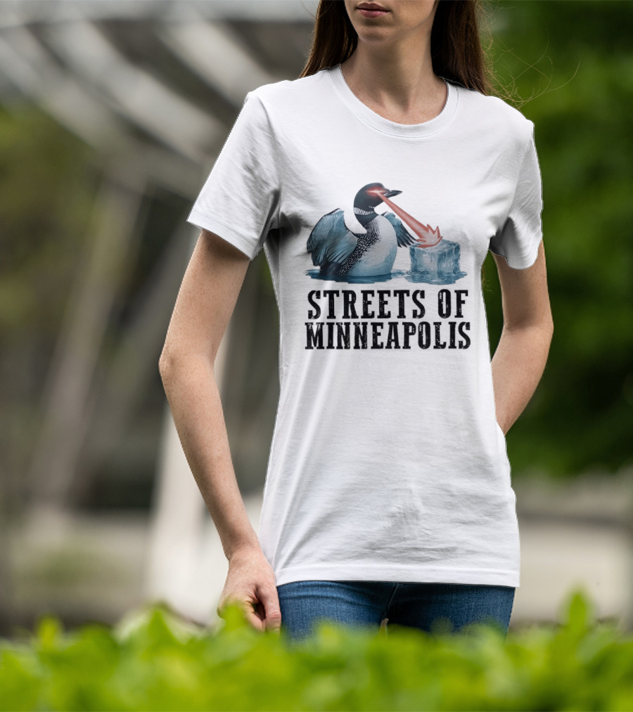 Loon Laser Eyes Melting Ice Streets Of Minneapolis T-Shirt