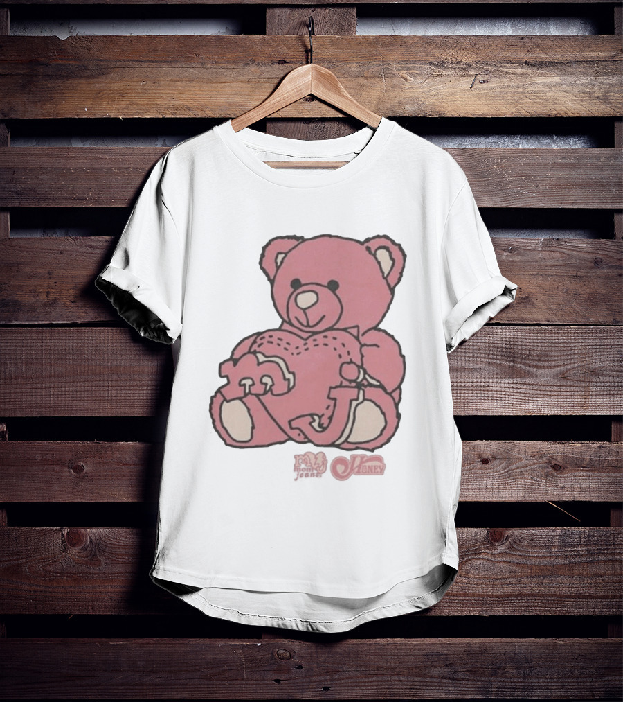 Mom Jeans Pink Bear Heart Honey T-Shirt