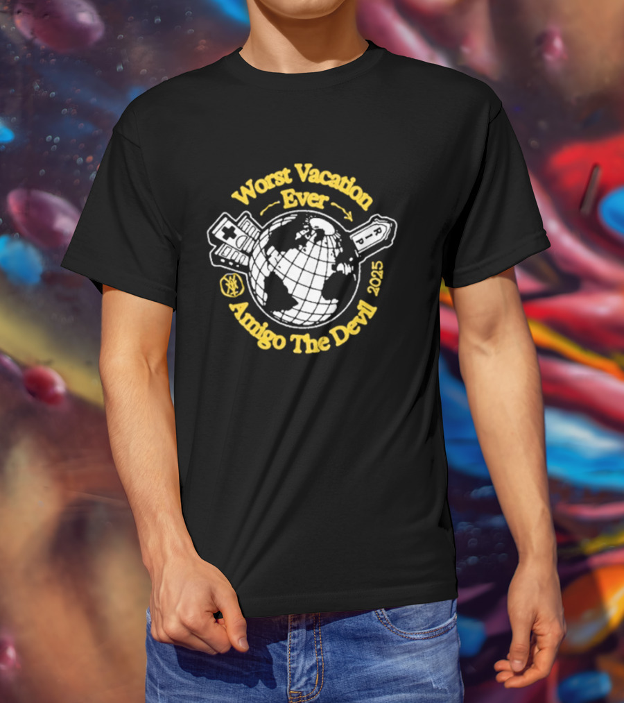 Amigo The Devil Worst Vacation Ever 2023 World Tour Circle Planet T-Shirt