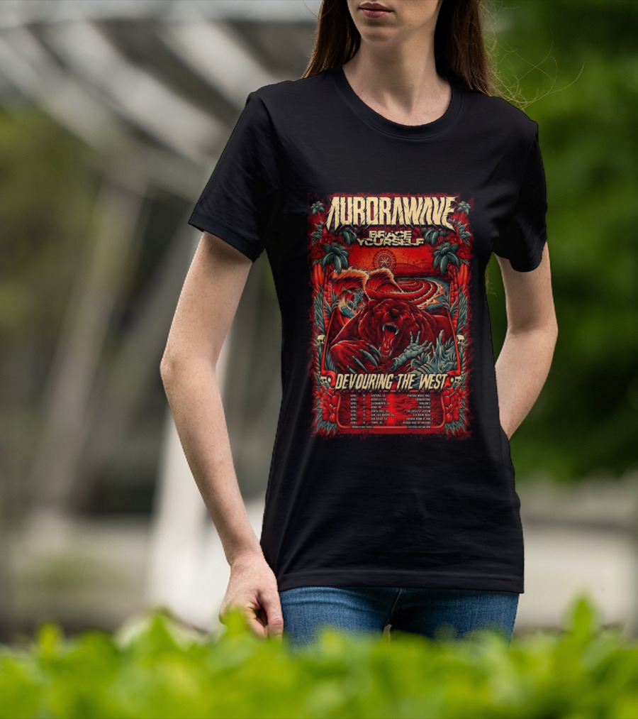 Aurorawave Devouring The West Tour 2026 West Coast Dates Venture Ventura April T-Shirt