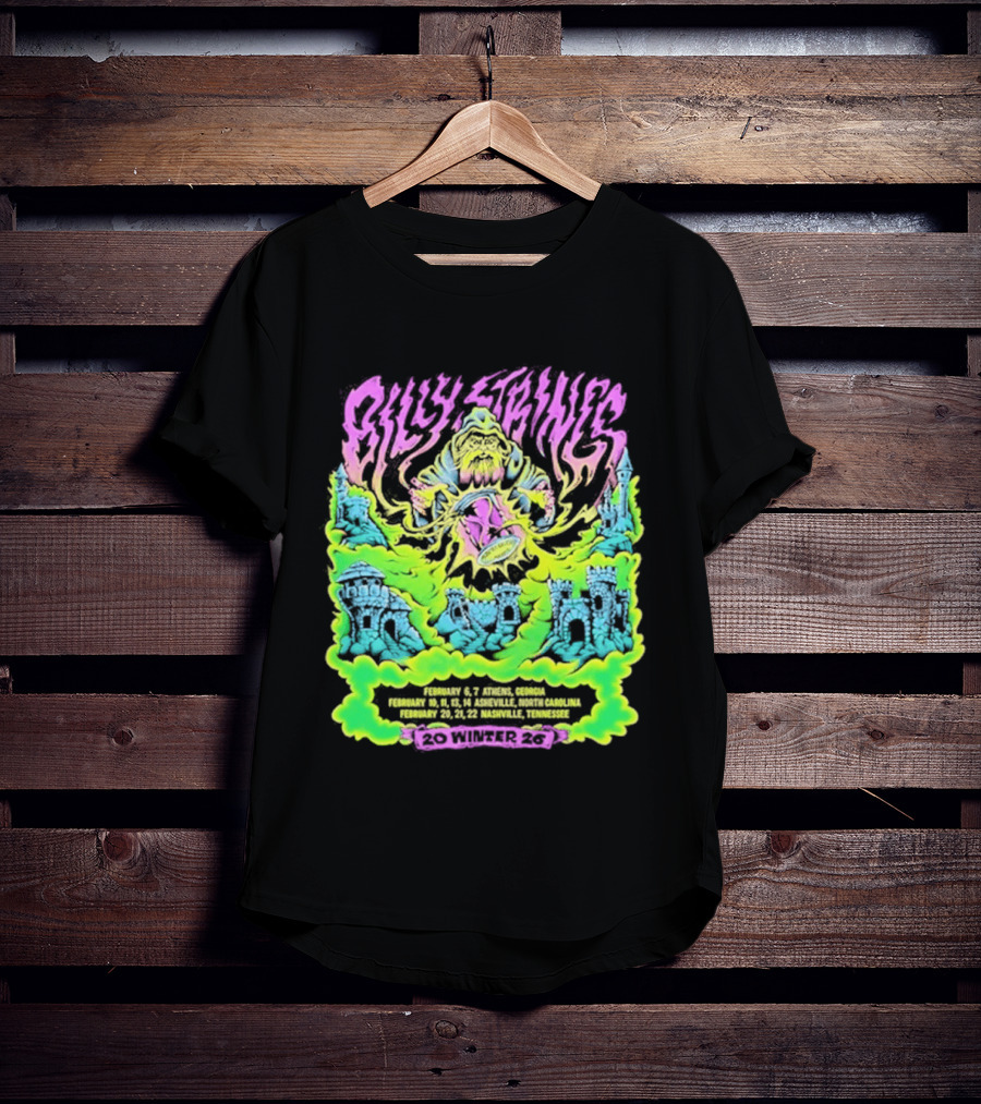 Billy Strings Winter Tour 2026 Psychedelic Castle T-Shirt