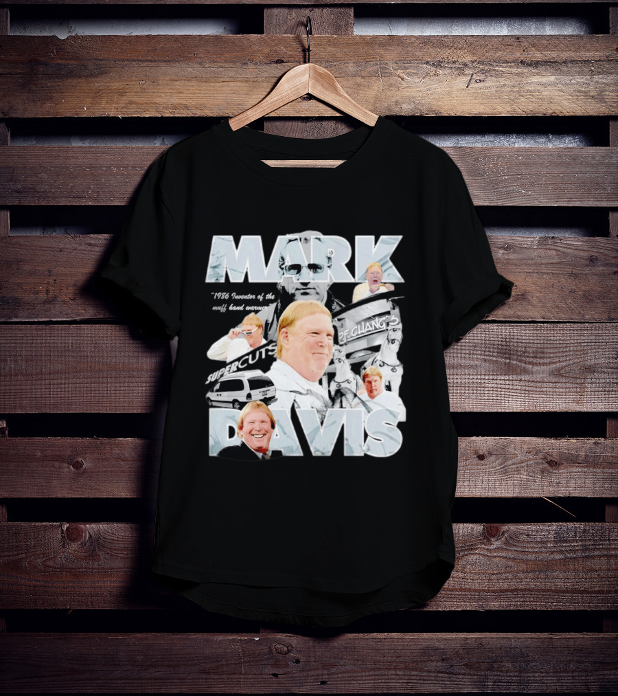 Mark Davis 1986 Inventor Of The Muff Hand Warmer Raiders Monochrome Humor T-Shirt
