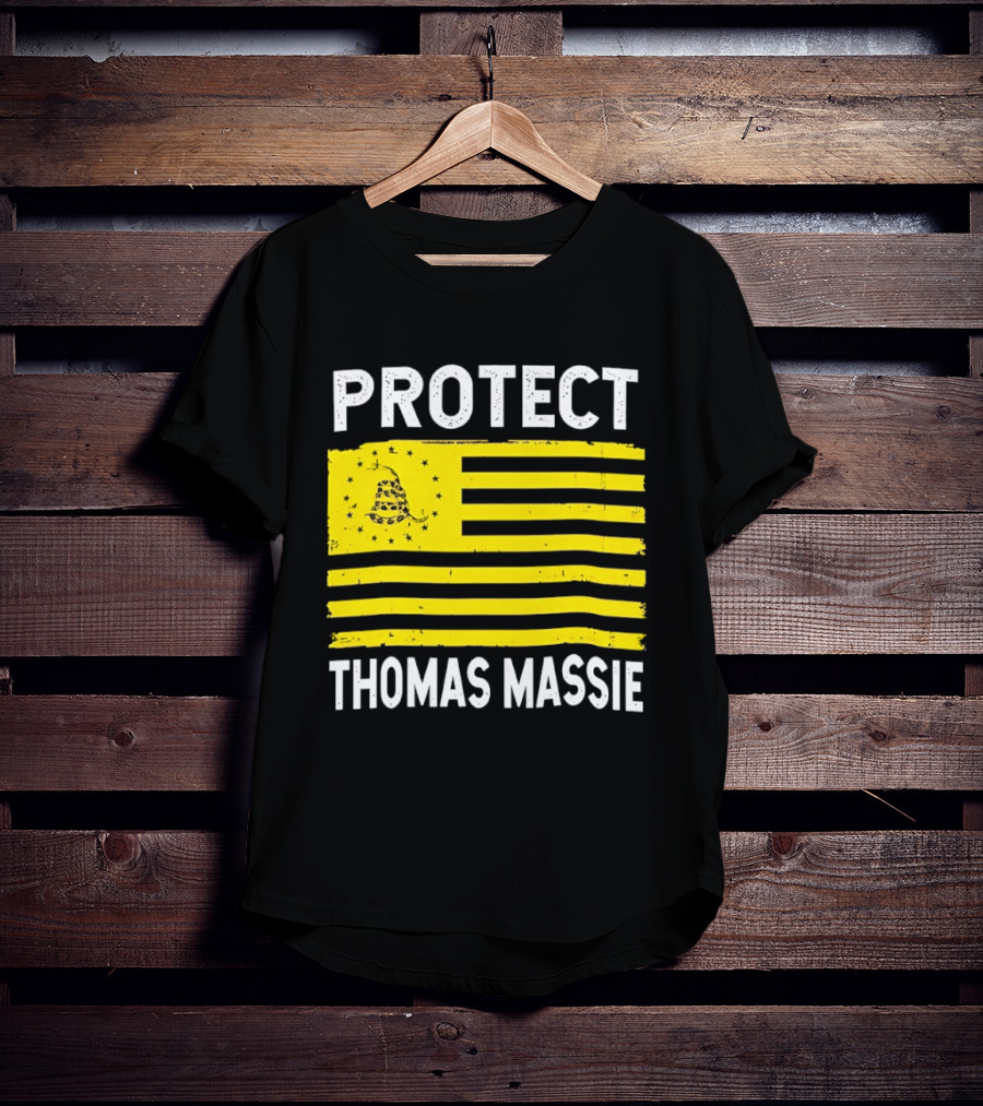 Protect Thomas Massie Gadsden Flag Yellow T-Shirt