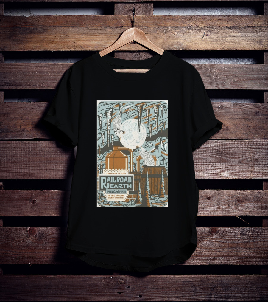 February 21 2026 Railroad Earth Jason Carter Band In The Caverns Grundy County TN T-Shirt