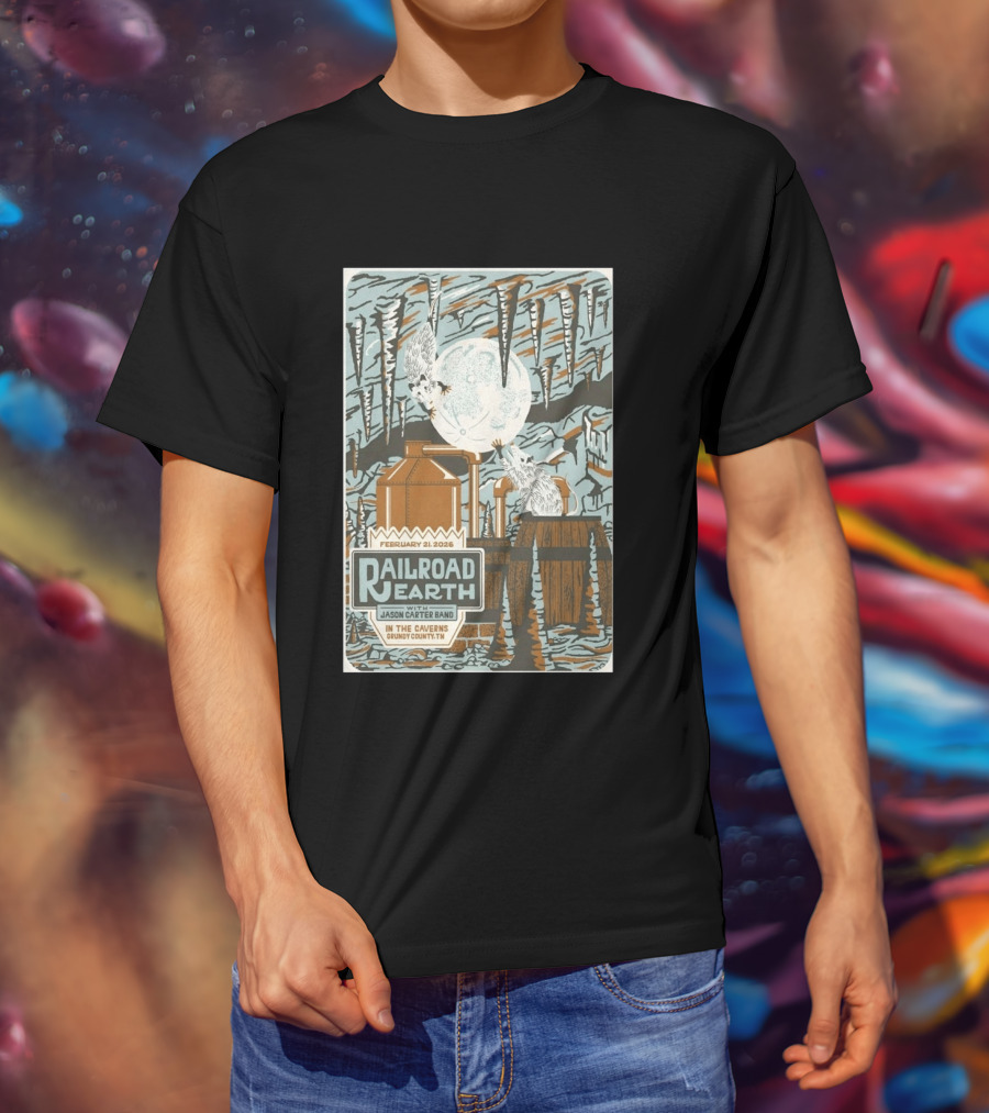February 21 2026 Railroad Earth Jason Carter Band In The Caverns Grundy County TN T-Shirt