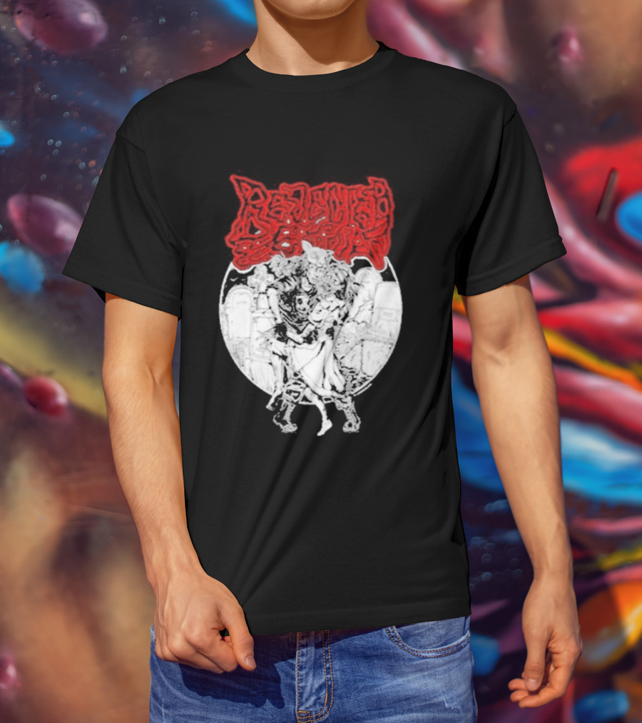 Lamb Mask Heart Motif Until Death Valentine's Symbolism T-Shirt