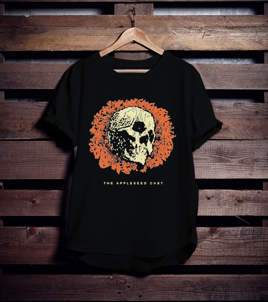 The Appleseed Cast Skull Surrounded By Vibrant Orange Flowers T-Shirt
