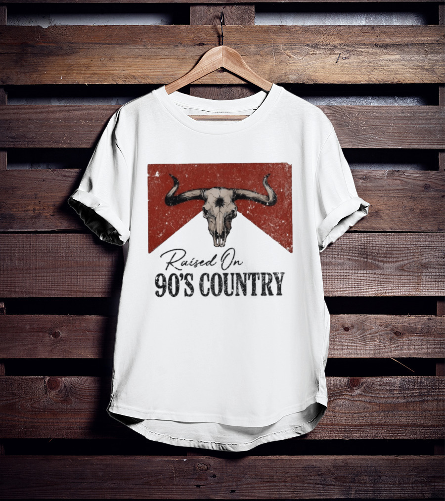 Bull Skull Marlboro Raised On 90's Country T-Shirt