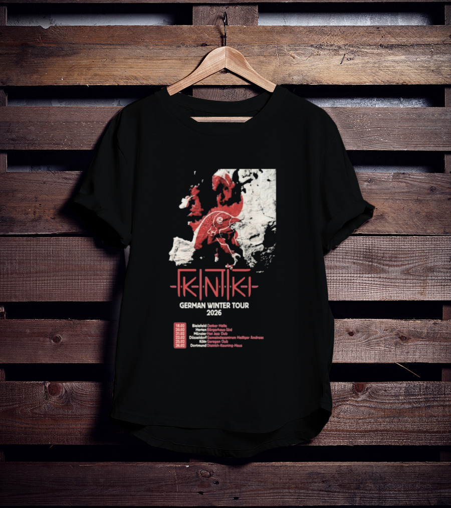 Gidiki German Winter Tour 2026 Europe Map Dates Venues T-Shirt