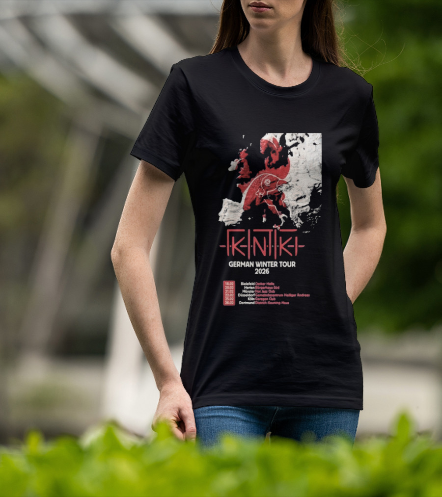 Gidiki German Winter Tour 2026 Europe Map Dates Venues T-Shirt