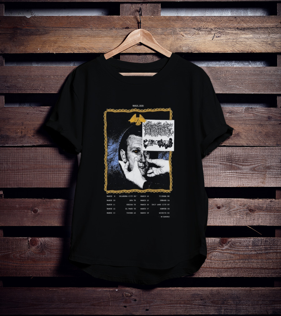Primitive Rage Tour March 2026 Cold World Sacred Cowboys Woodchuck Hattiesburg Mississippi T-Shirt