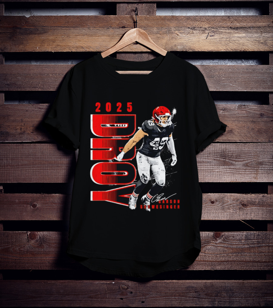 2025 DROY Carson Schwesinger Cleveland Browns T-Shirt