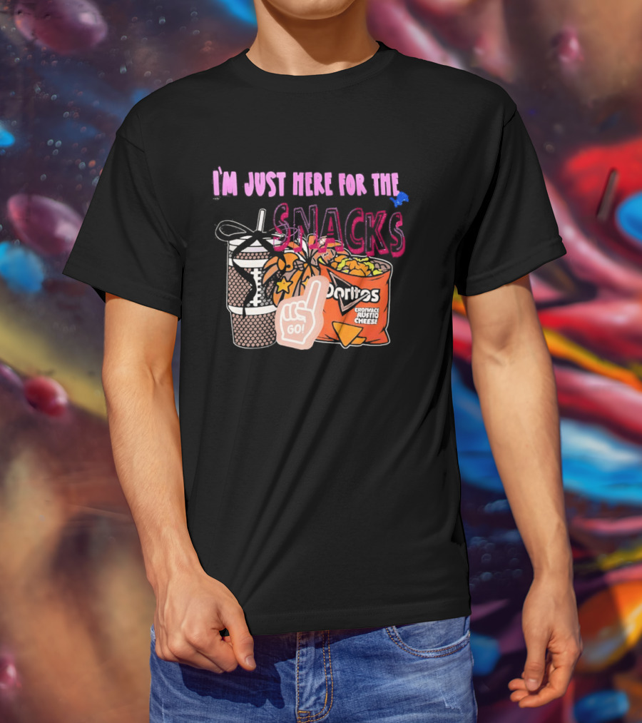 I'm Just Here For The Snacks Detroit Lions Doritos And Go Drink T-Shirt