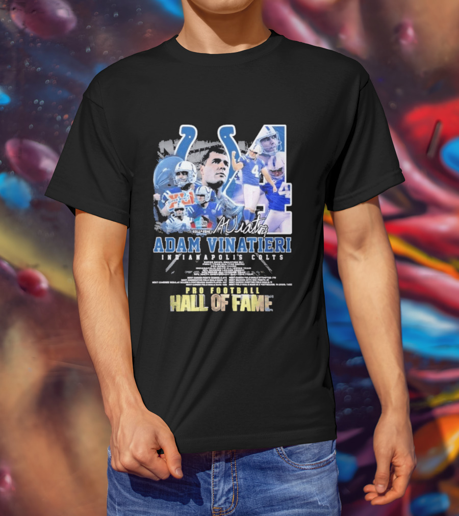 Indianapolis Colts Adam Vinatieri Pro Football Hall Of Fame T-Shirt