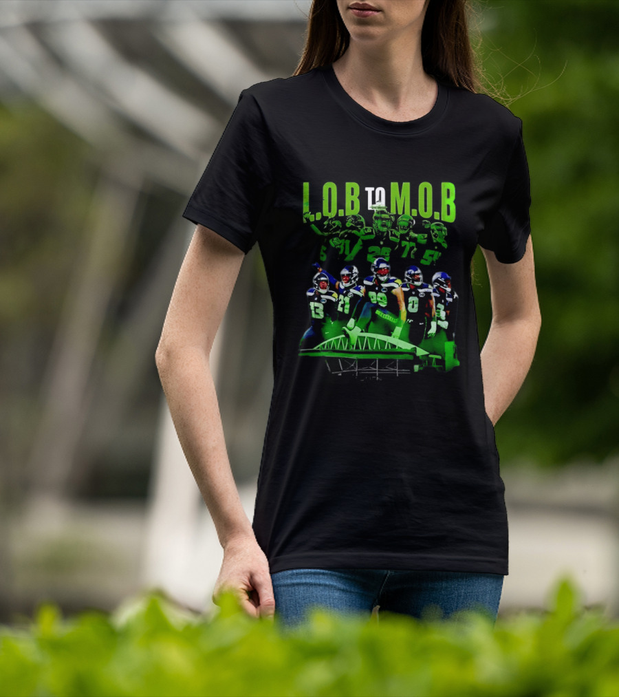 LOB To MOB Seattle Seahawks Players Bridge T-Shirt