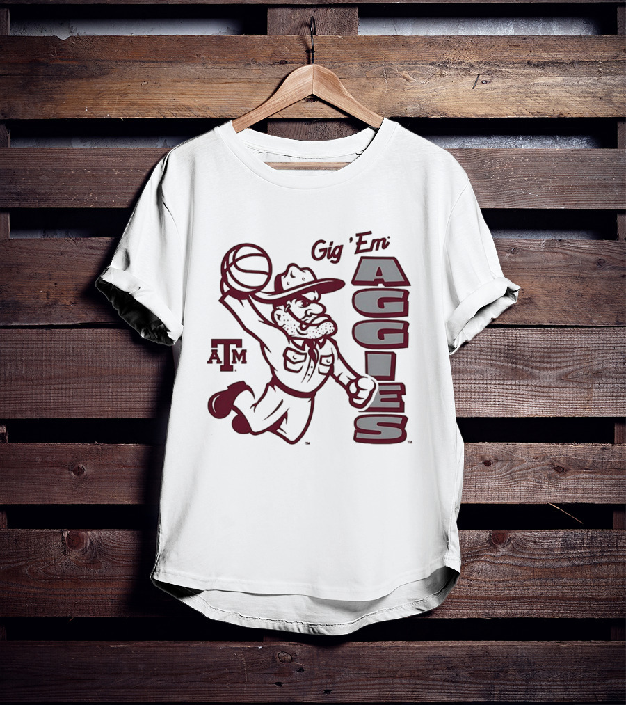 Texas A&M Gig 'Em Aggies Basketball Dunking Sarge T-Shirt