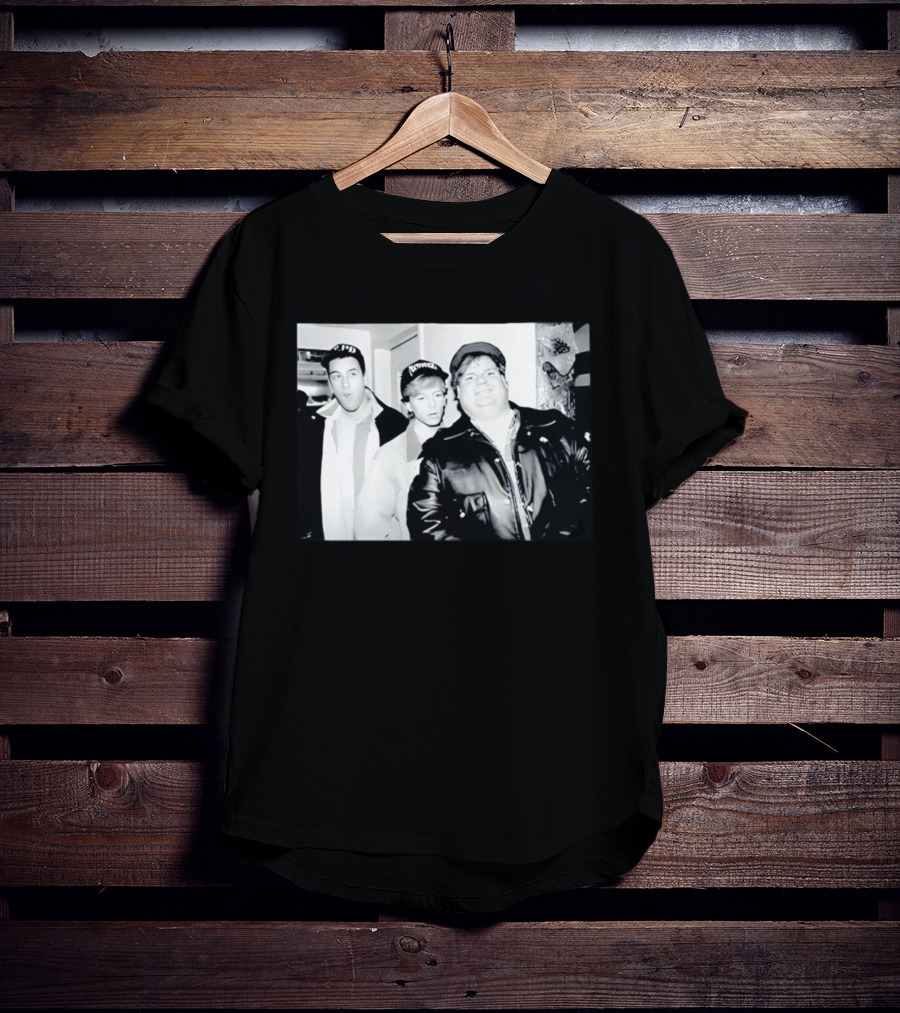 Adam Sandler Chris Farley David Spade NYPD Chicago Black And White Photo T-Shirt