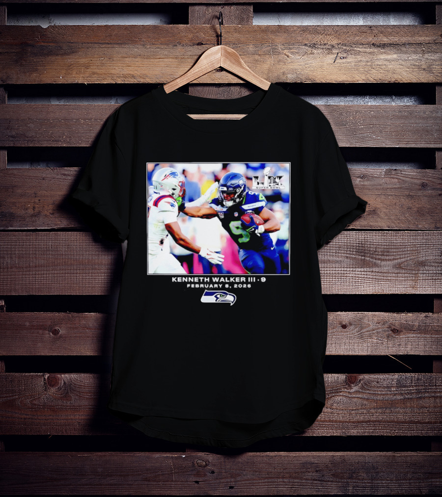 Kenneth Walker III Seattle Seahawks Super Bowl LIX Football 2026 T-Shirt