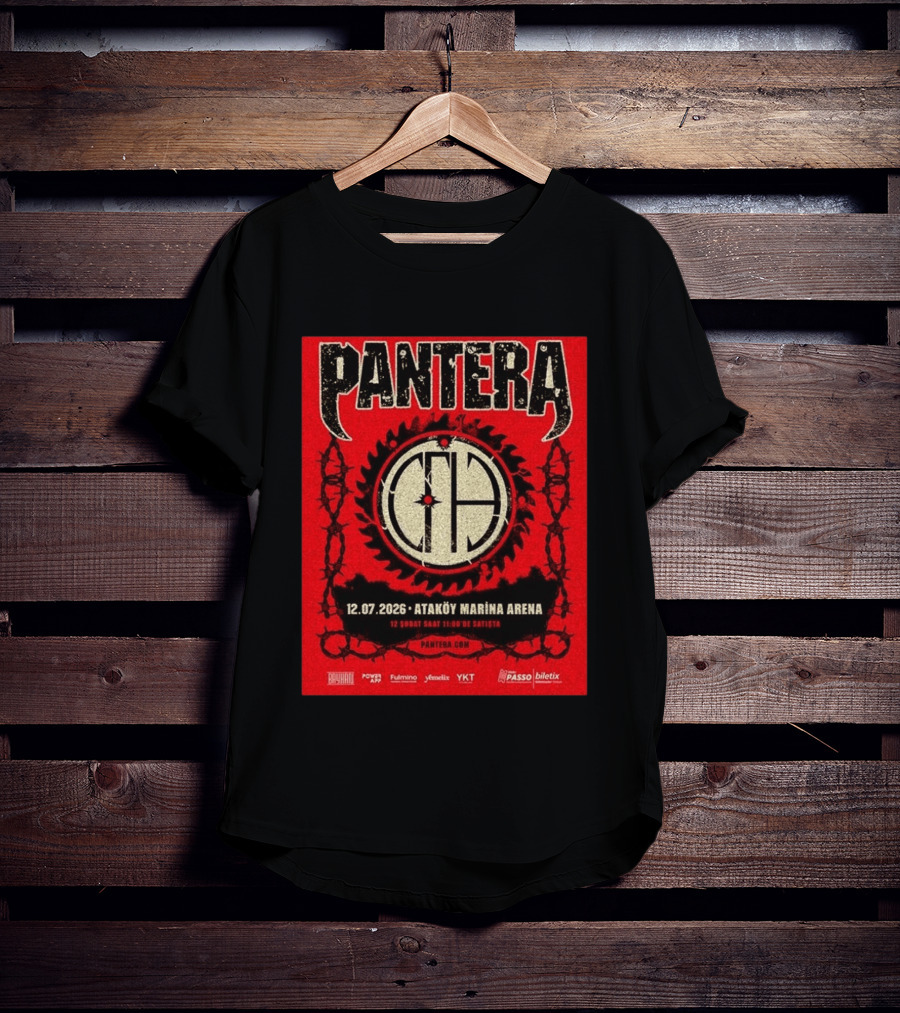 Pantera Istanbul 2026 Ataköy Marina Arena July 12 Concert Event T-Shirt