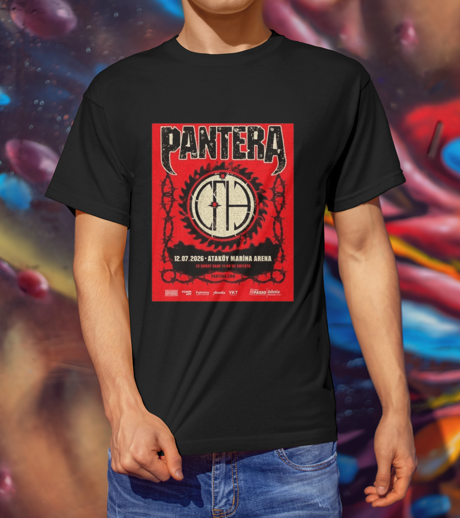 Pantera Istanbul 2026 Ataköy Marina Arena July 12 Concert Event T-Shirt