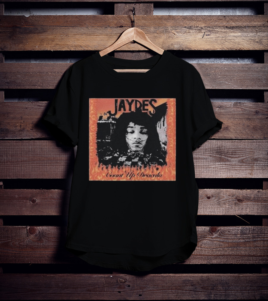 Jaydes Count Up Dracula Vintage Gothic Flames Checkerboard T-Shirt