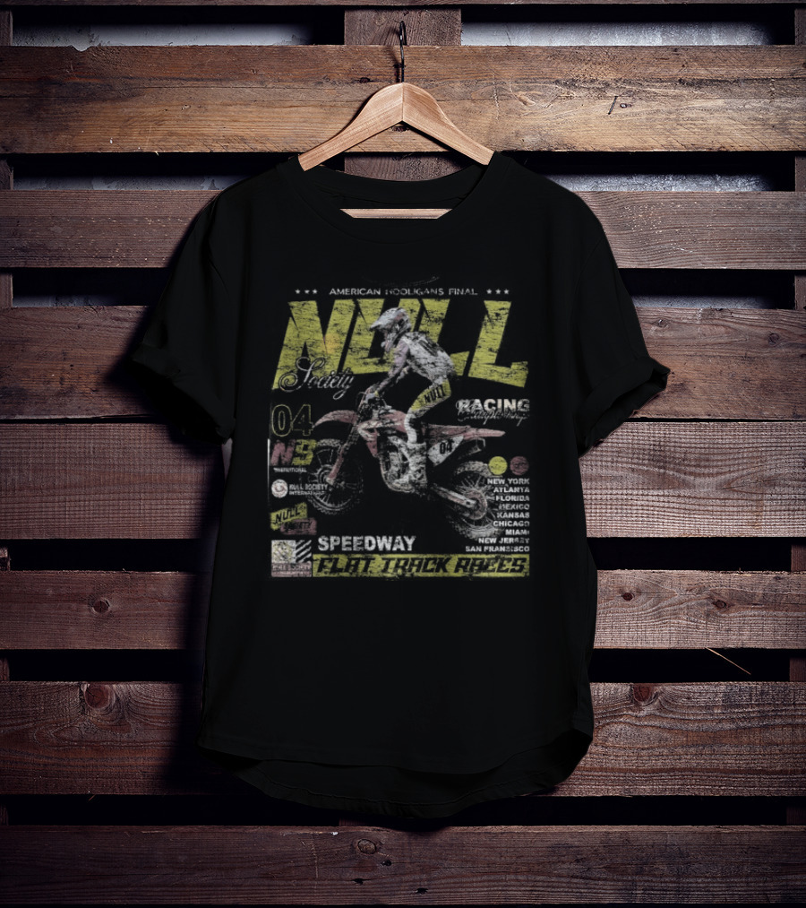 Null Society Speedway Flat Track Racer Motorcycle 4 T-Shirt