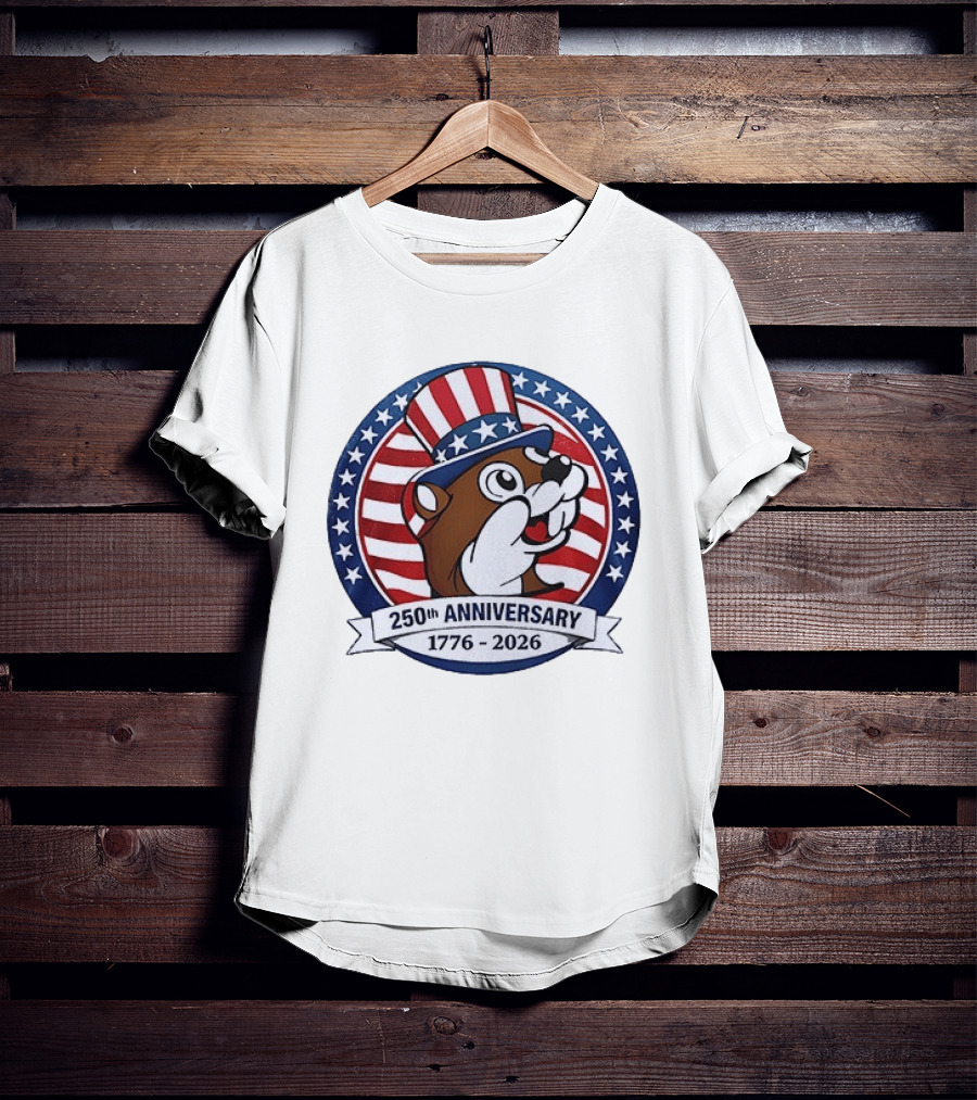 Buc Ee's 250th Anniversary 1776 2026 Patriotic Beavers With Stars And Stripes Hat T-Shirt