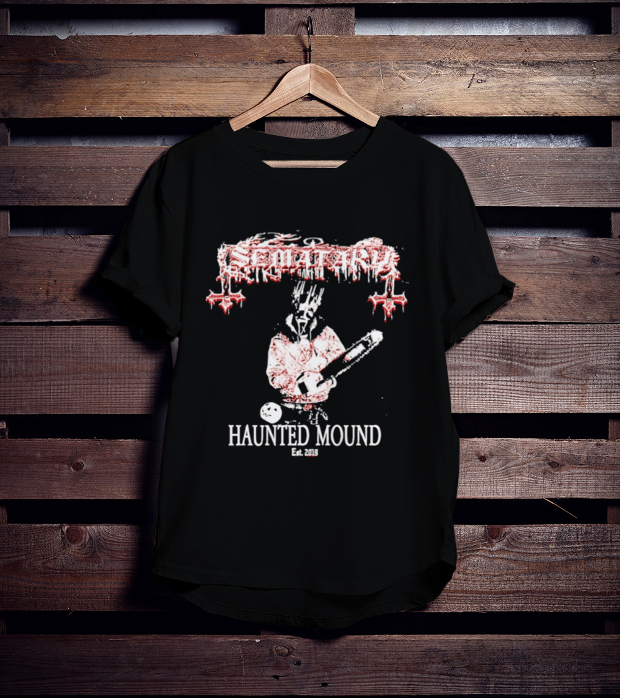 Sematary Haunted Mound Est 2019 Red Gothic Cryptic Aesthetic T-Shirt