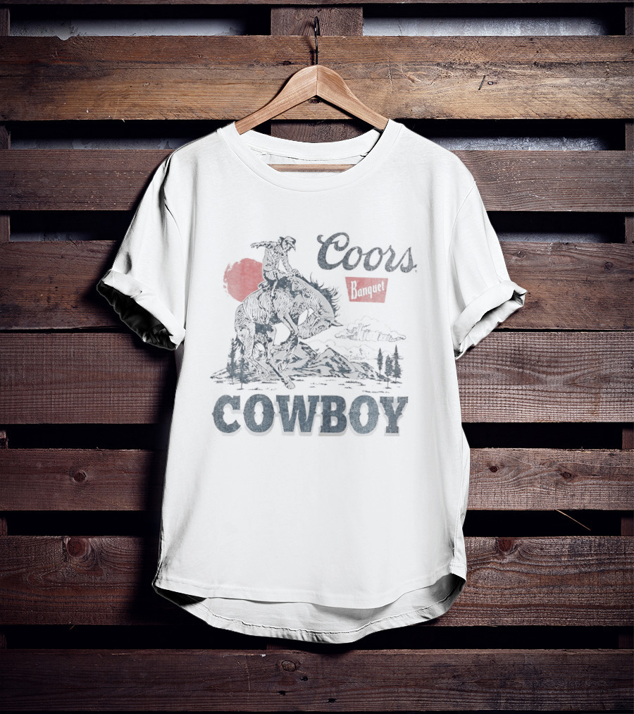 Coors Banquet Cowboy Rodeo Sunset Wrangler T-Shirt