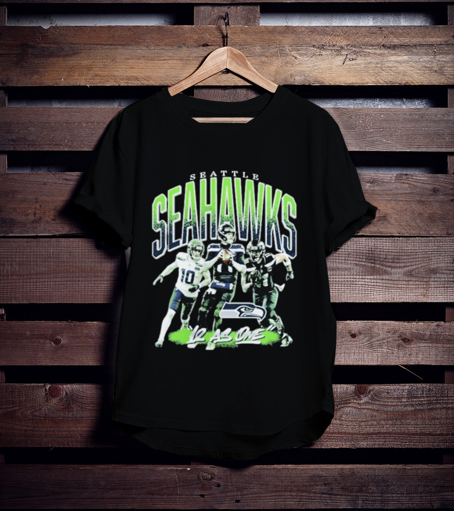 Seattle Seahawks 12 As One Nike Black Loose Crewneck T-Shirt