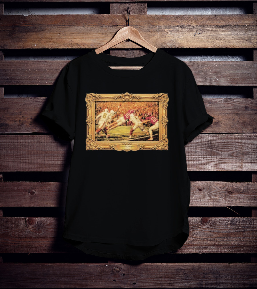 Indiana Hoosiers Football Louvre Frame Fernando Mendoza T-Shirt