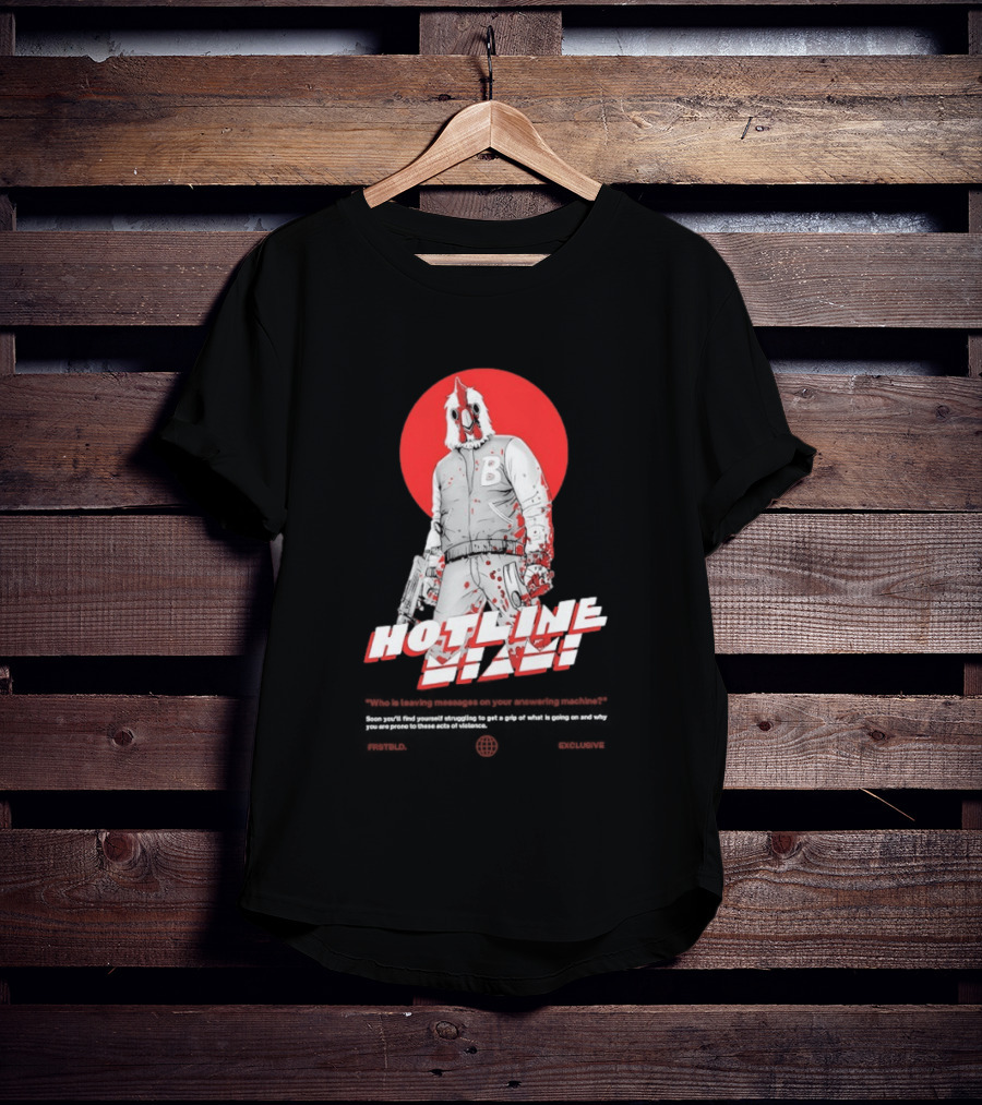 Hotline Miami Jacket Character With Dual Pistols Red T-Shirt