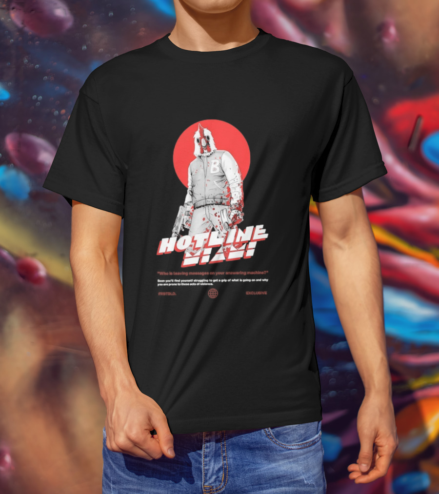 Hotline Miami Jacket Character With Dual Pistols Red T-Shirt