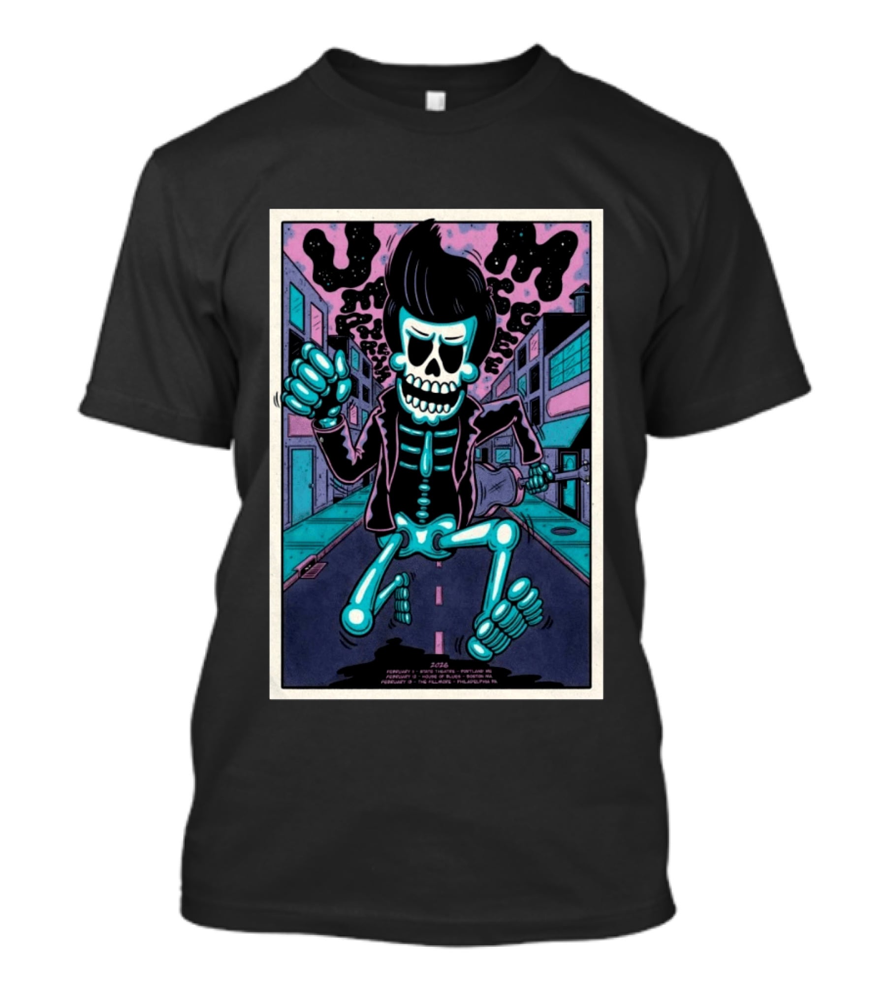 Umphrey's McGee February 2026 Skeleton Tour Portland Detroit Raleigh Philadelphia T-Shirt