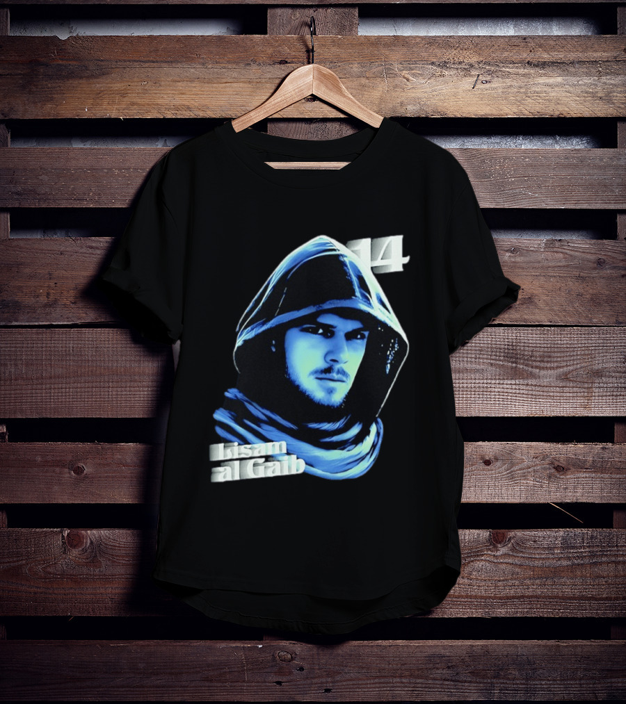 Lisam Al Gaib 14 Hooded Figure Mysterious Blue Aura T-Shirt