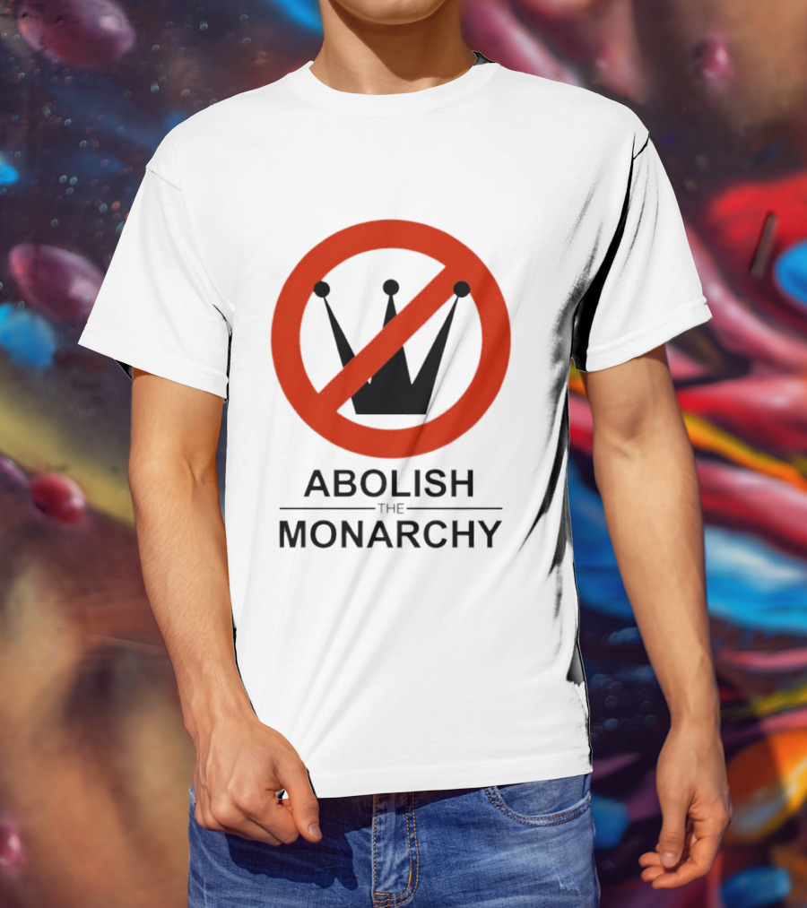 Abolish The Monarchy Crown Symbol With Red Strike Through T-Shirt