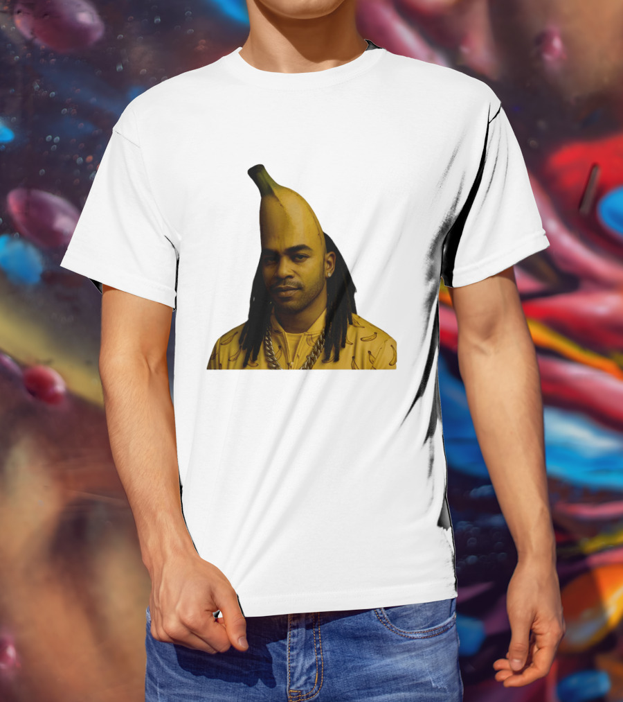 Banana Santana Face Head Banana Man With Dreadlocks And Chain T-Shirt
