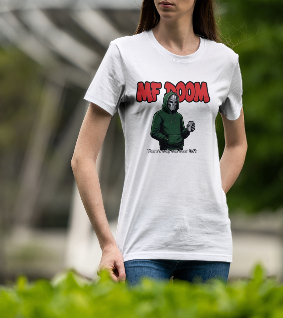 MF DOOM There's Only One Beer Left Masked Rapper With Can T-Shirt