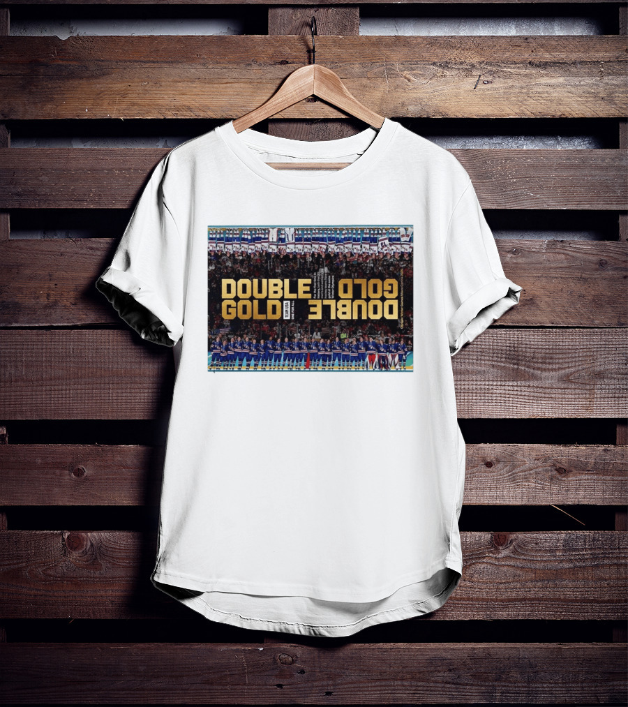 USA Team Double Gold Hockey Olympic Winter Milano Cortina 2026 T-Shirt