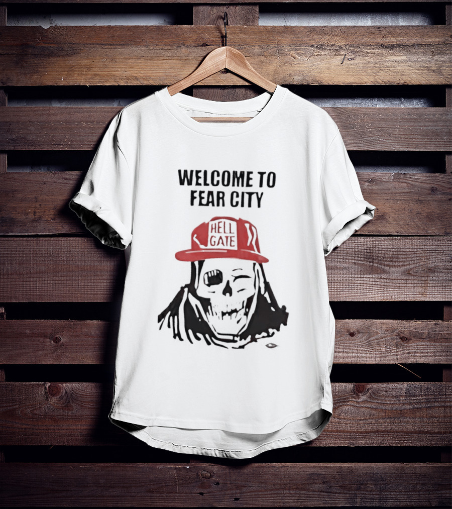 Welcome To Fear City Skull Hell Gate Cap T-Shirt