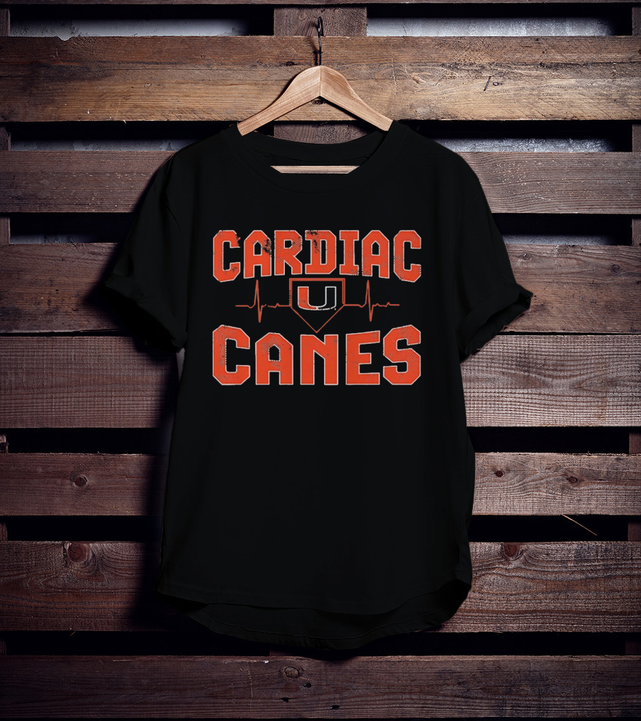 Cardiac Canes Heartbeat Miami Hurricanes Hockey U T-Shirt