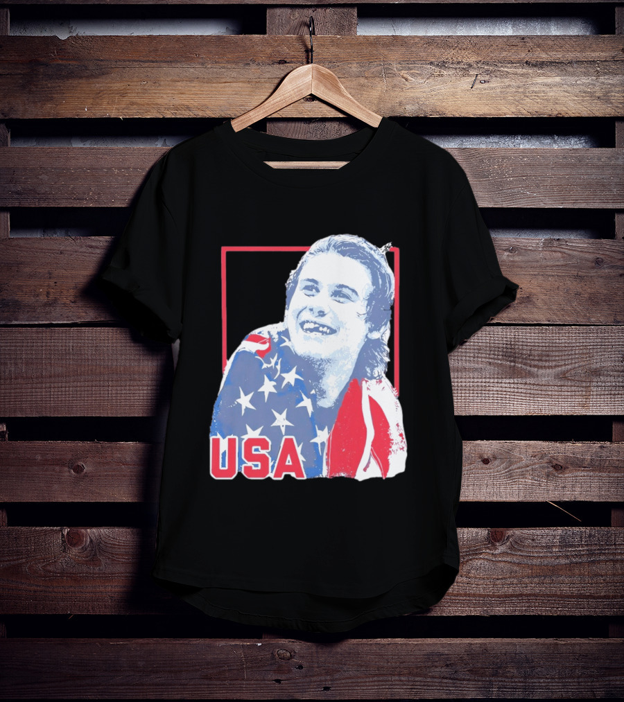Jack Hughes USA Flag 2026 Hockey T-Shirt