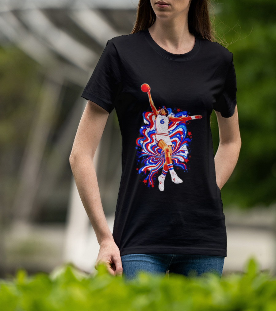 Philadelphia 76ers Julius Erving Dr. J Phunkadelic Slam Dunk T-Shirt