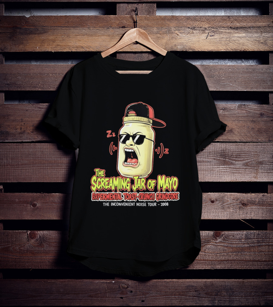 The Screaming Jar Of Mayo Experimental Toast Crunch Grindcore The Inconvenient Noise Tour 2008 T-Shirt