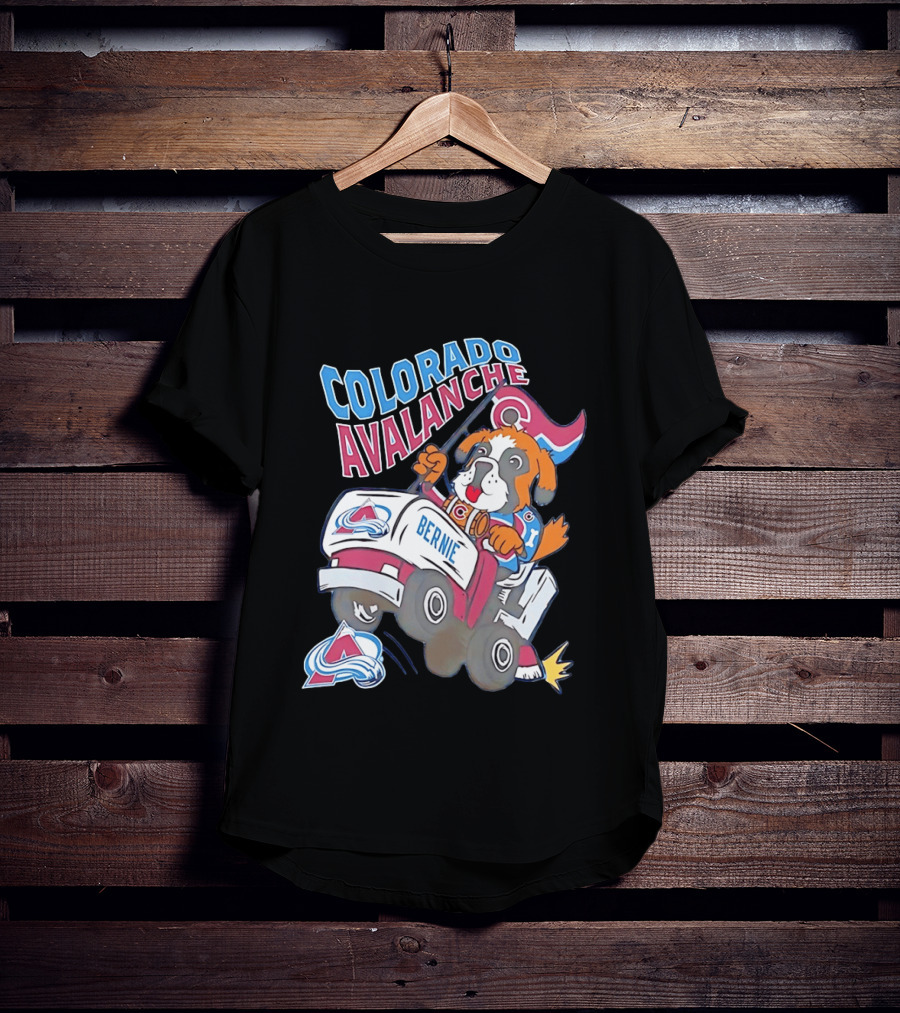Colorado Avalanche Bernie Mascot Dog With Hockey Zamboni T-Shirt