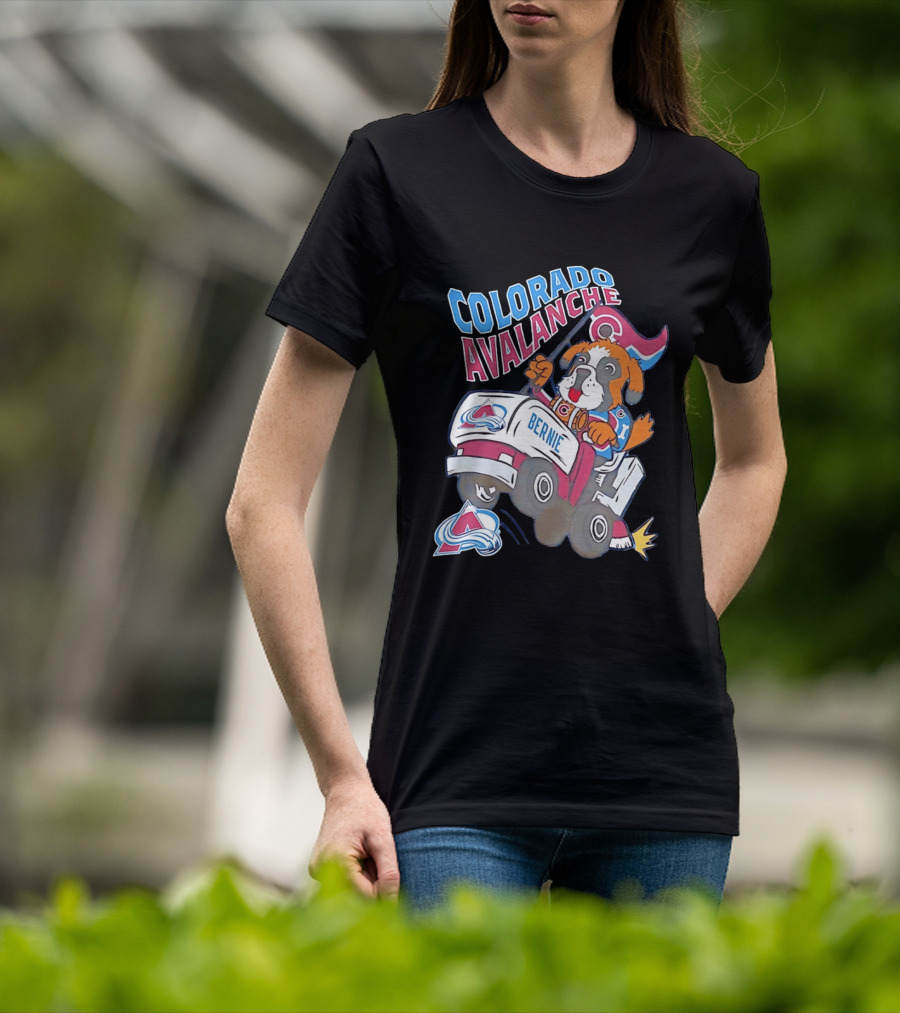 Colorado Avalanche Bernie Mascot Dog With Hockey Zamboni T-Shirt