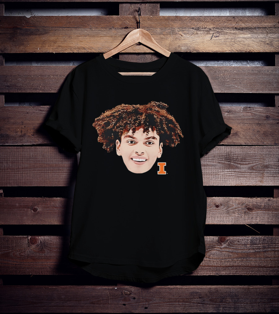 Keaton Wagler Big Face Illinois Fighting Illini Basketball Fan T-Shirt