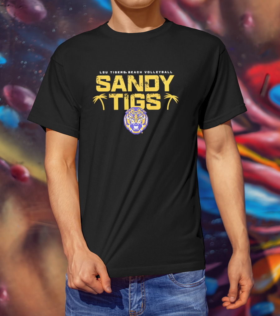 LSU Tigers Beach Volleyball Sandy Tigs T-Shirt