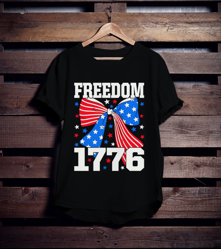 Freedom 1776 Patriotic Bow American Stars And Stripes T-Shirt